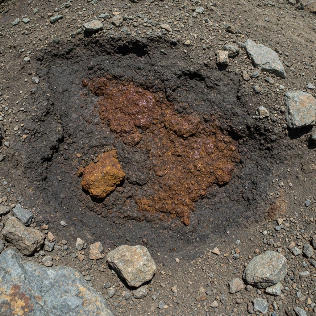 Alpine mineral-rich soil and rocks